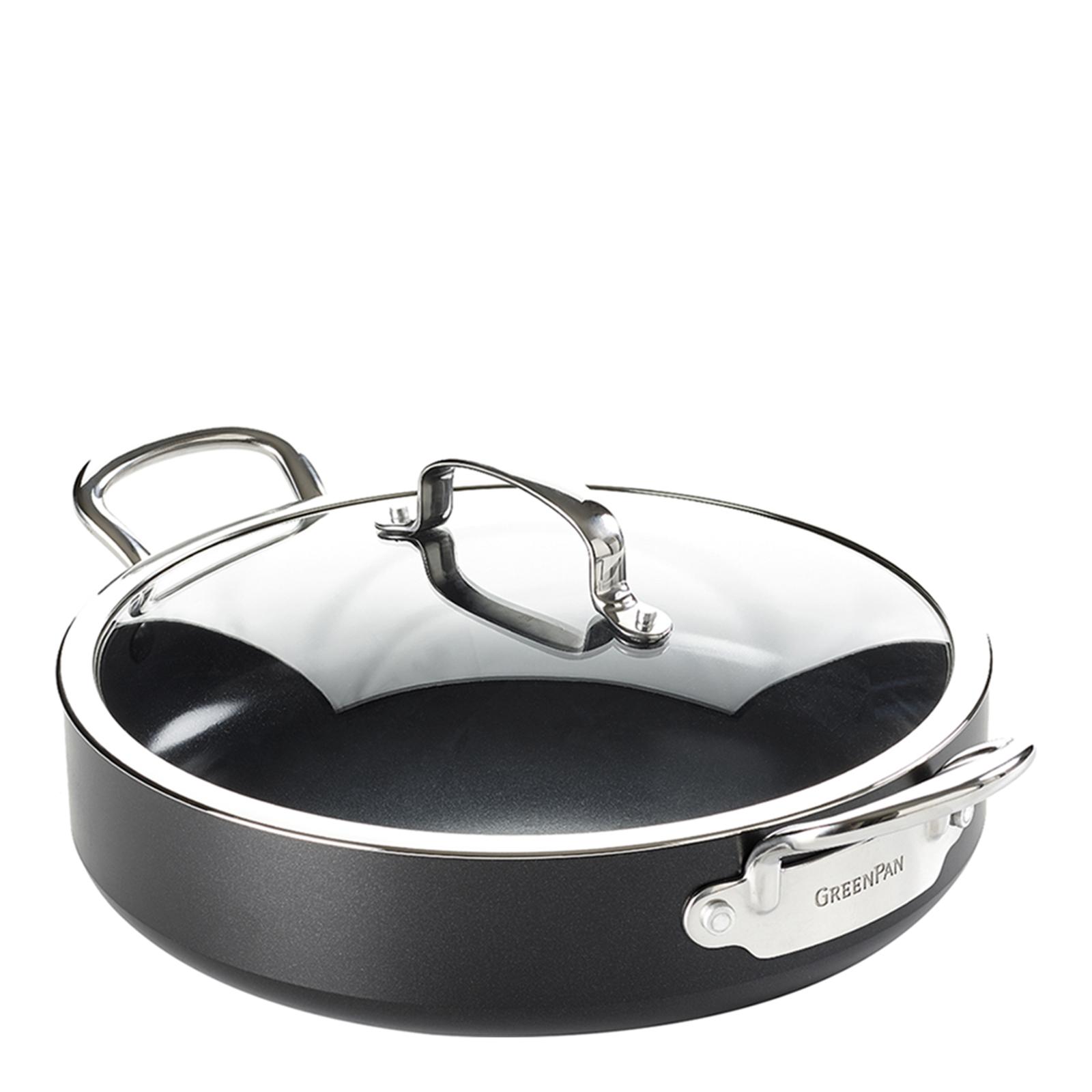 Barcelona Black Ceramic Nonstick Skillet with Lid, 30cm/4.8L BrandAlley