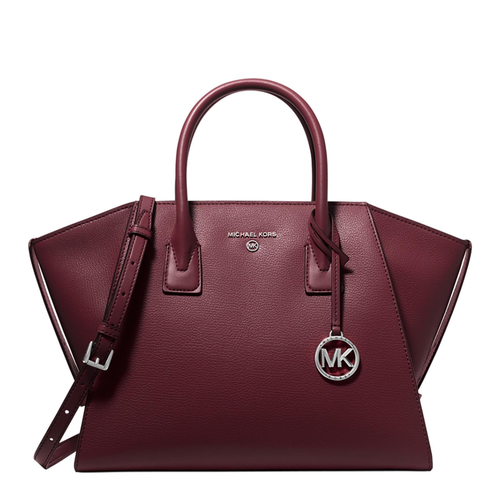 Merlot Avril Large Leather TopZip Satchel BrandAlley