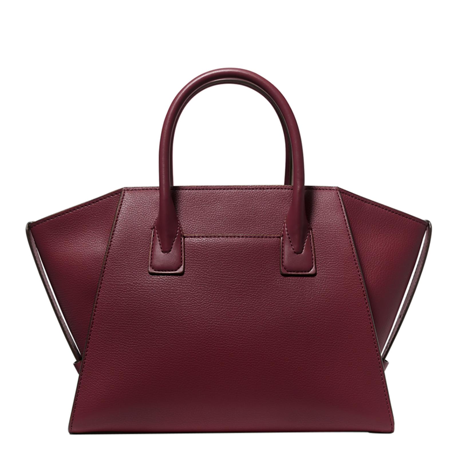 Merlot Avril Large Leather TopZip Satchel BrandAlley