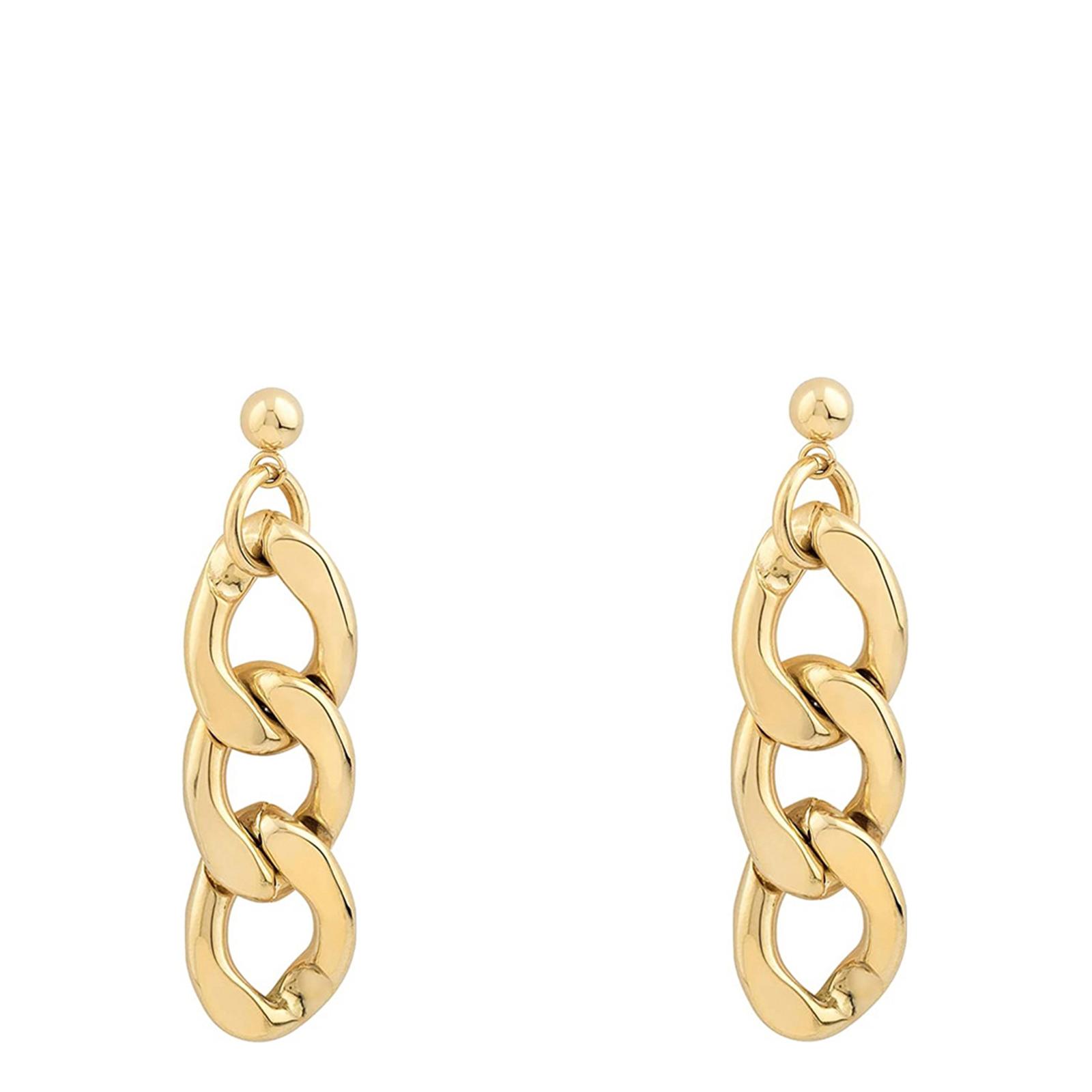 18K Gold Chain Link Earrings - BrandAlley