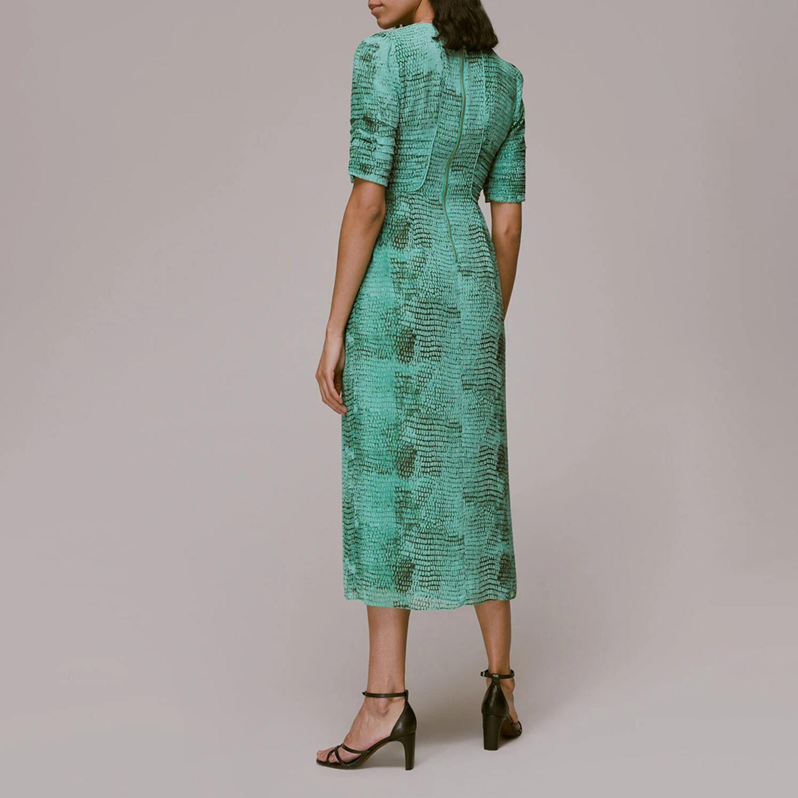 Green Animal Print Dobby Dress BrandAlley