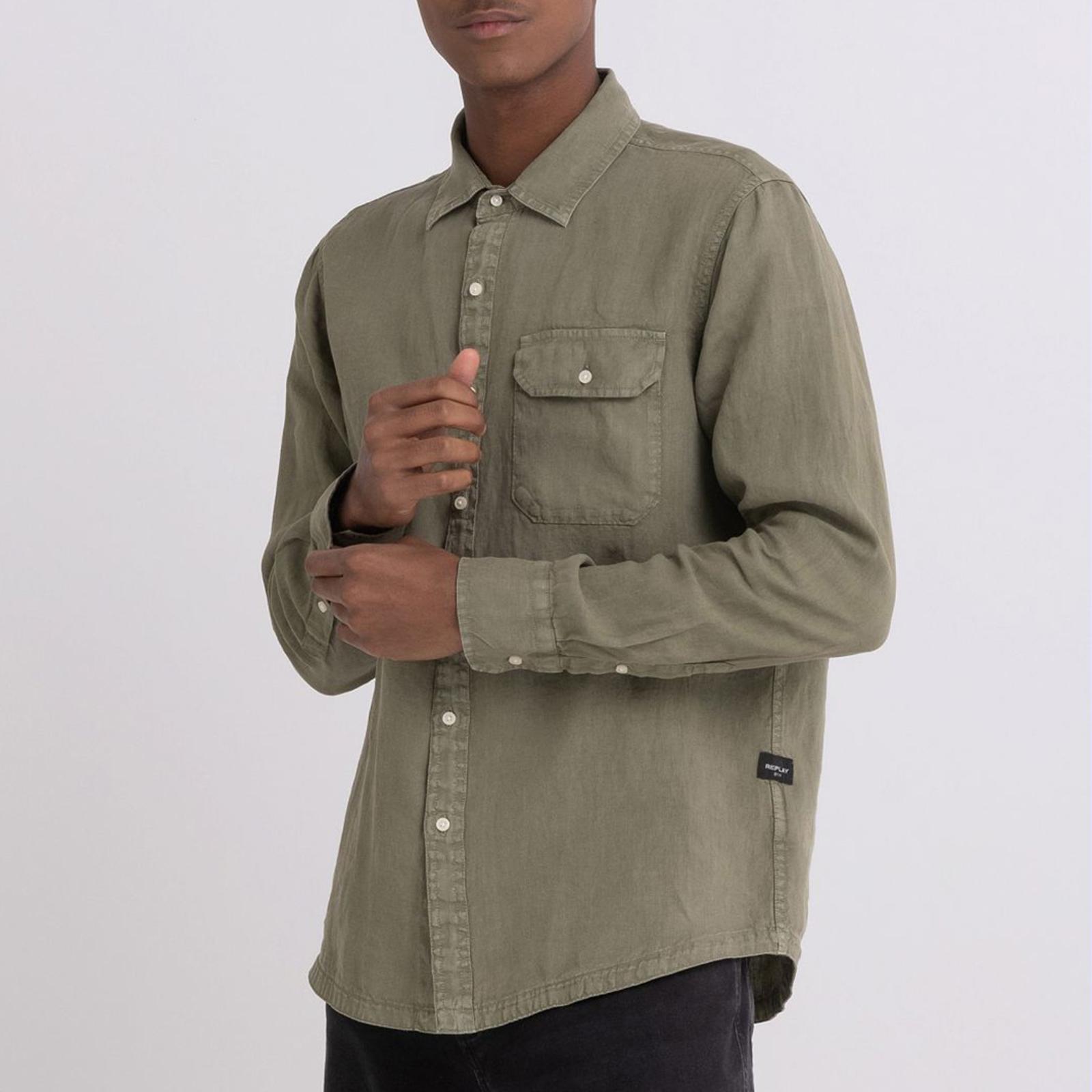 Khaki Linen Shirt - BrandAlley