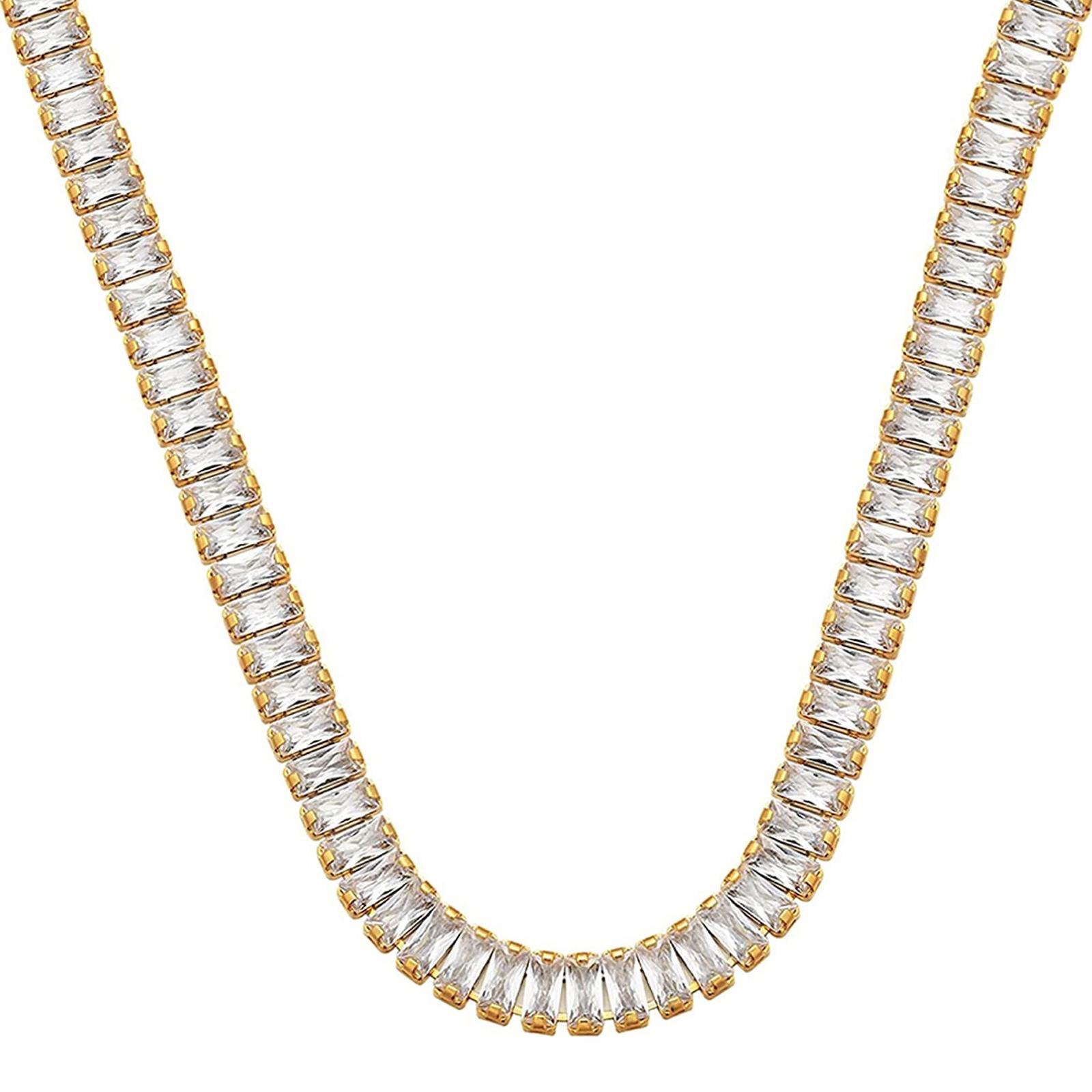 18K Gold Emerald Cut Eternity Necklace BrandAlley