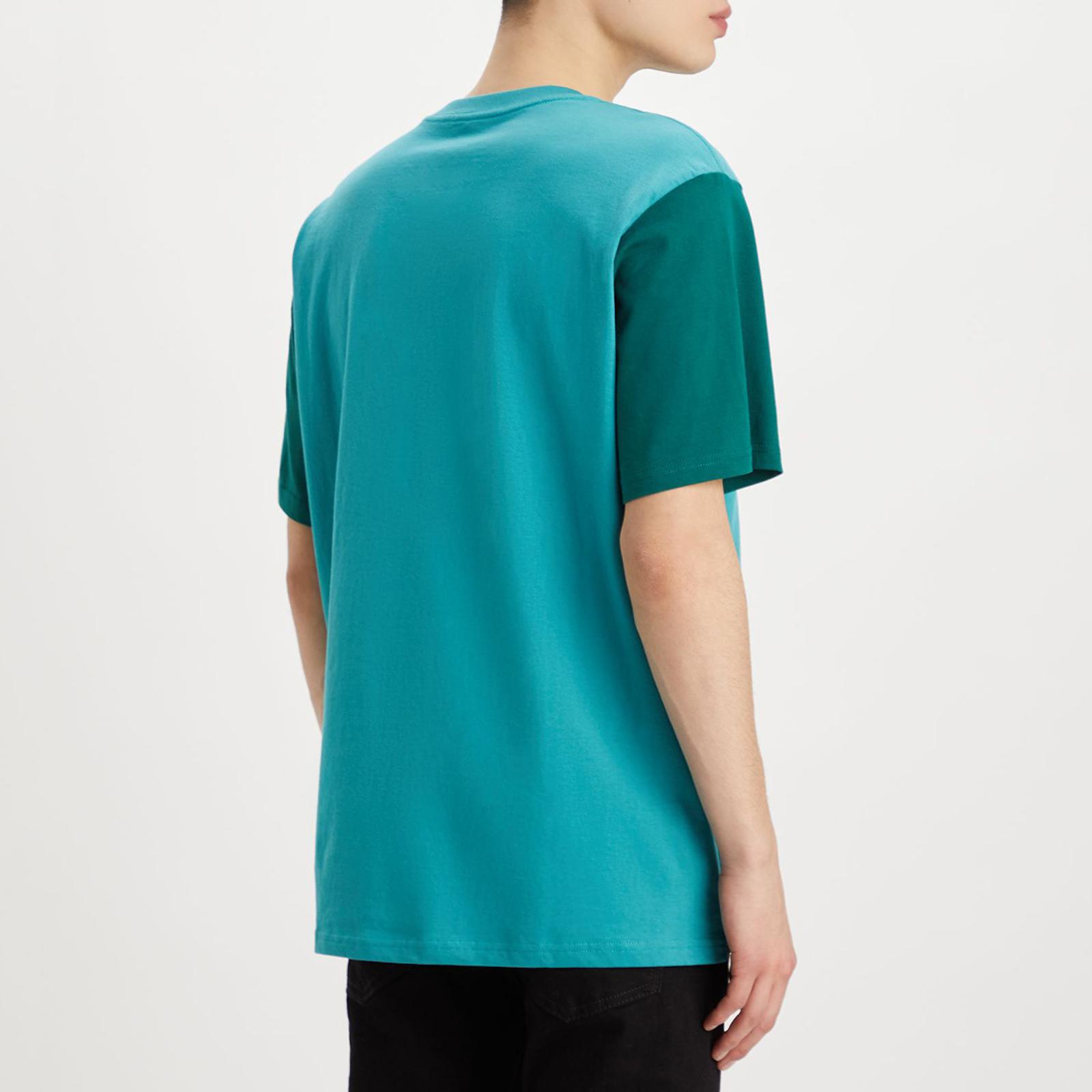 Teal Contrast Sleeve Cotton T-Shirt - BrandAlley