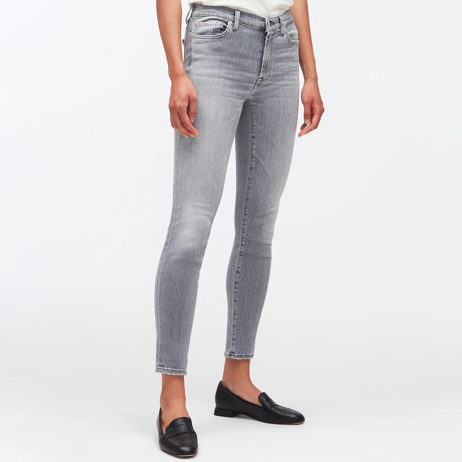 Grey Skinny Cropped Stretch Jeans - BrandAlley