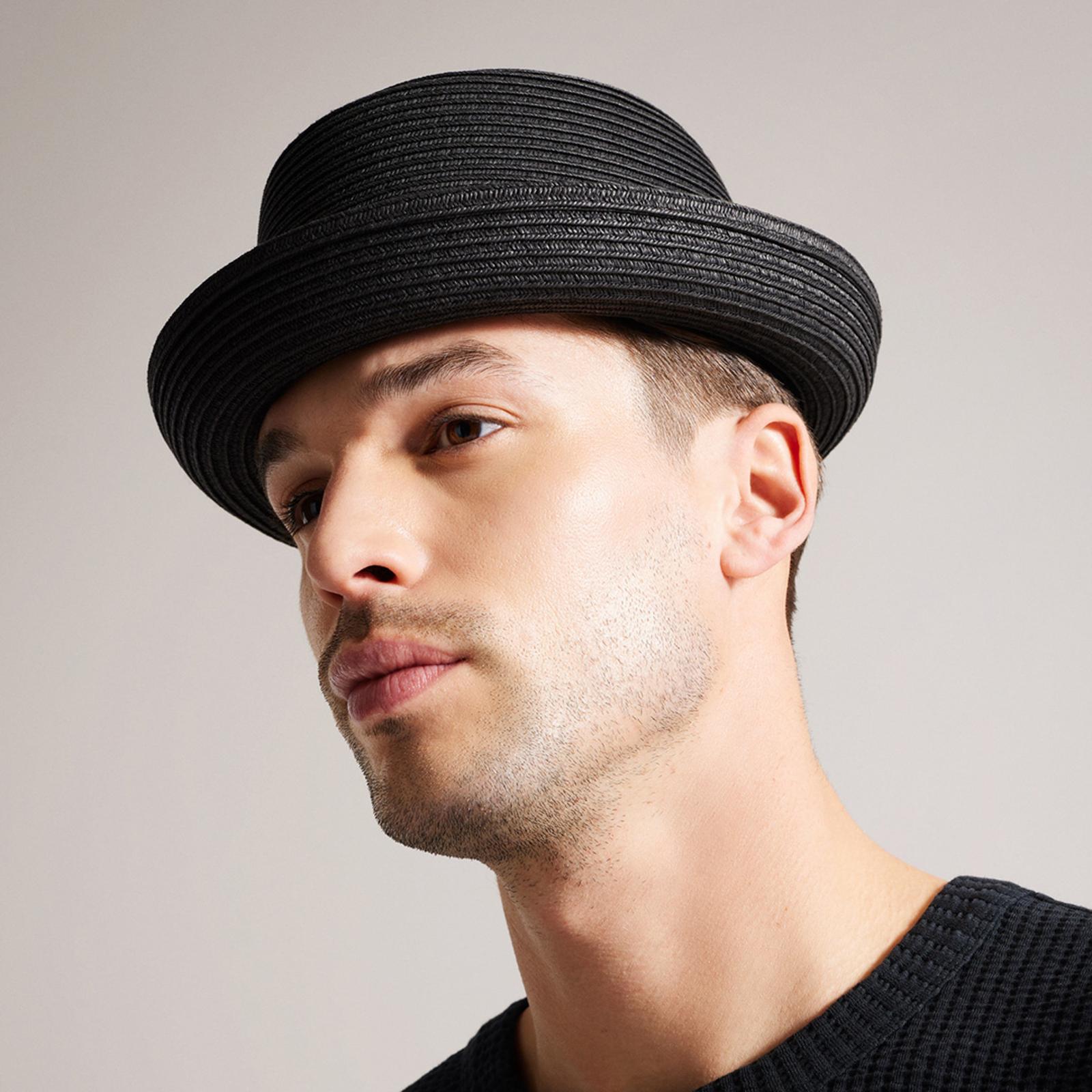 Black Axelly Straw Pork Pie Hat - BrandAlley