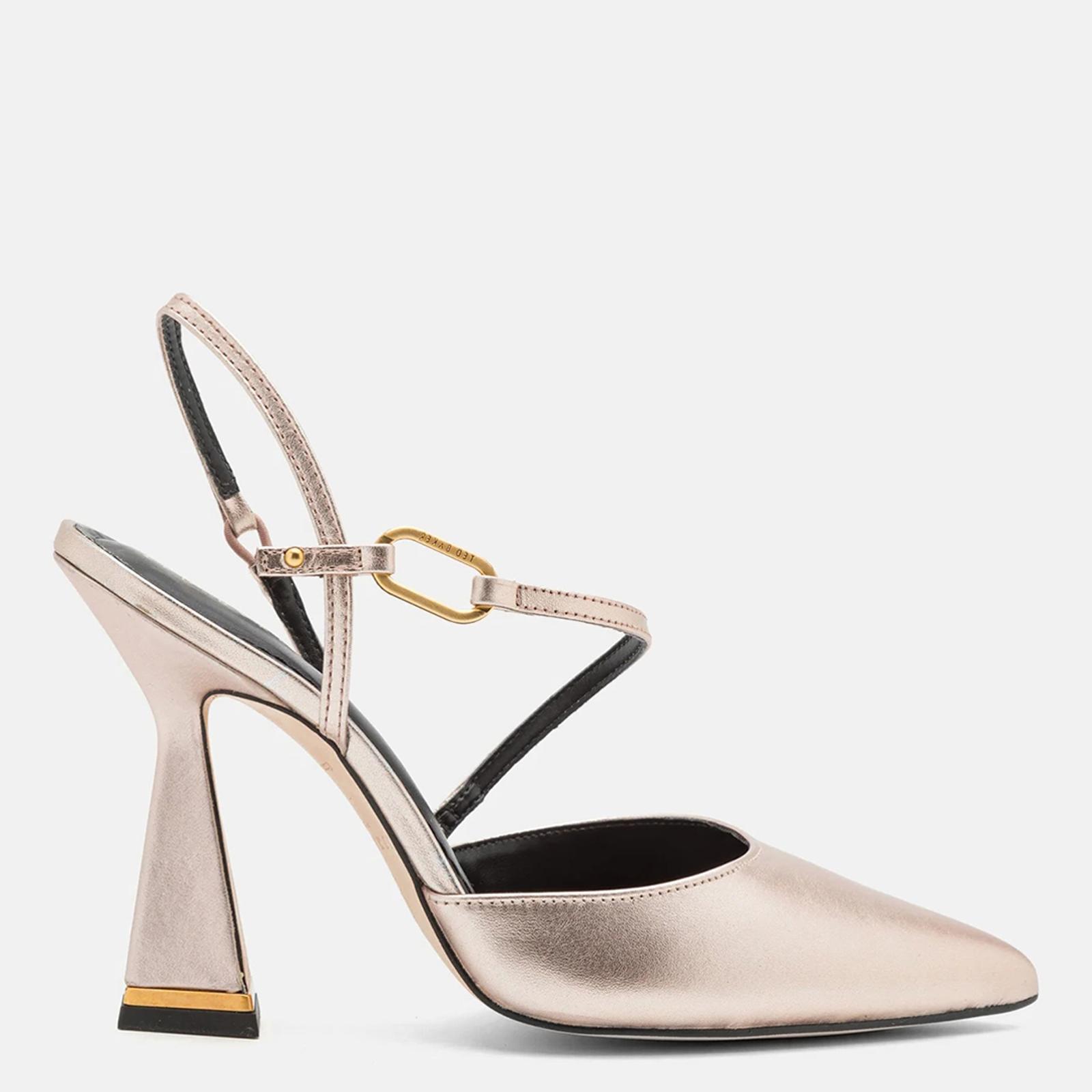 Rose Gold Coriana Geometric Pointed Court Shoes - BrandAlley