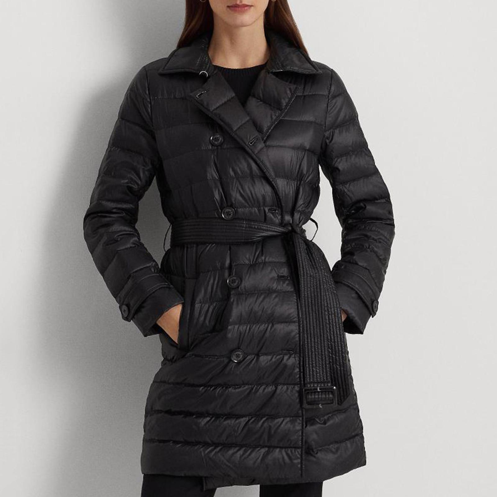 Black Belted Quilt Trench Coat - BrandAlley