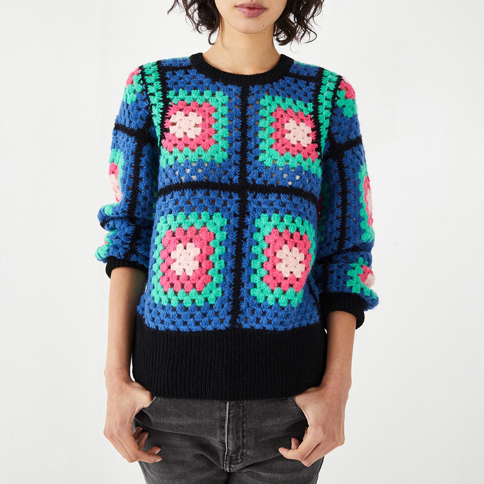 Multi Yara Wool Blend Crochet Jumper BrandAlley