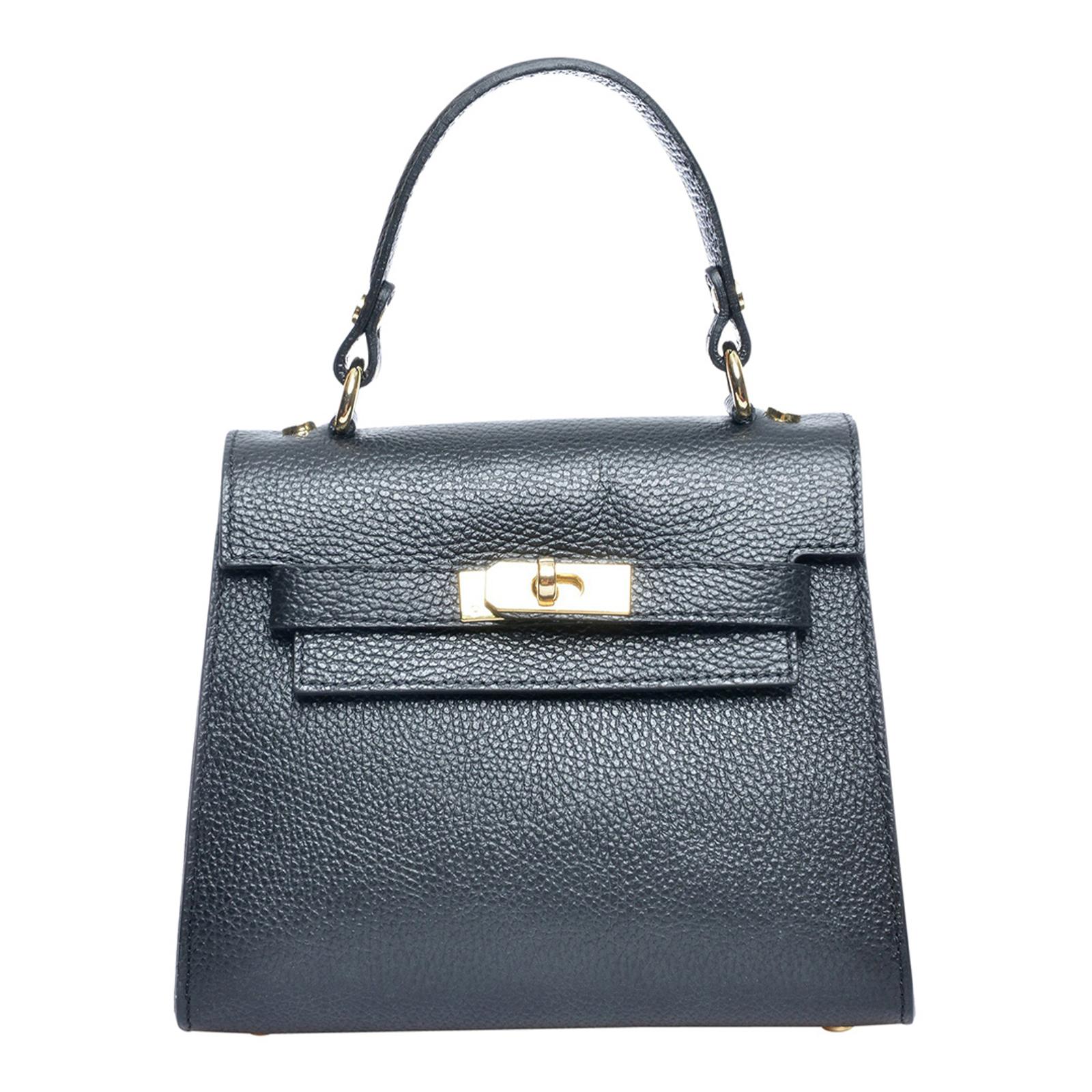 Black Leather Top Handle Bag BrandAlley