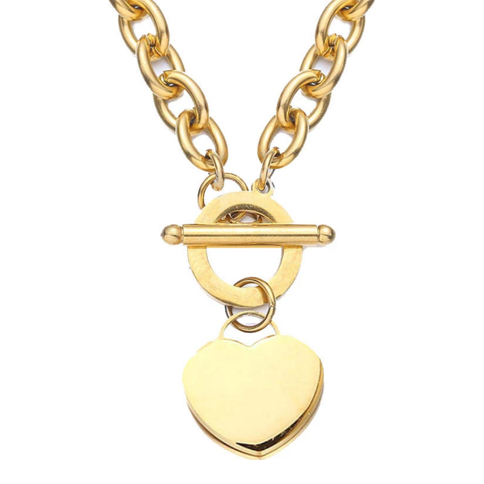 18K Gold Heart Charm Toggle Necklace BrandAlley