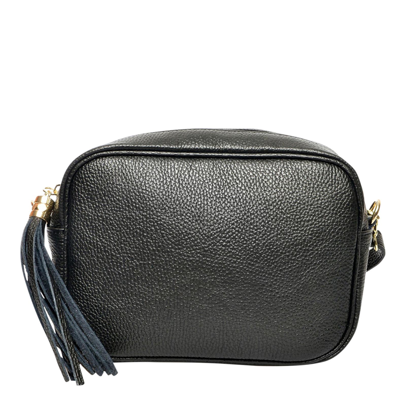 Black Italian Leather Crossbody bag BrandAlley