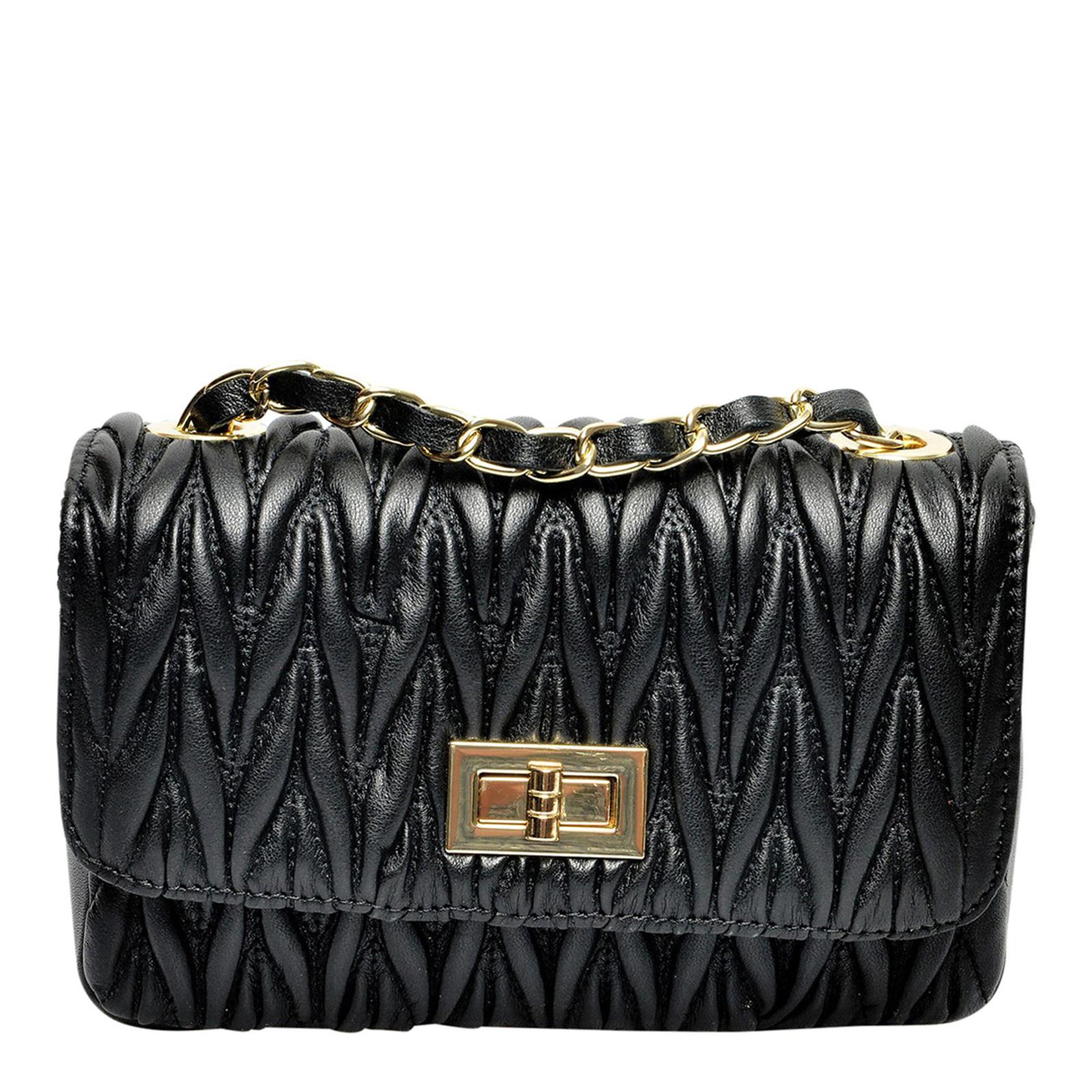 Black Italian Leather Crossbody Bag BrandAlley