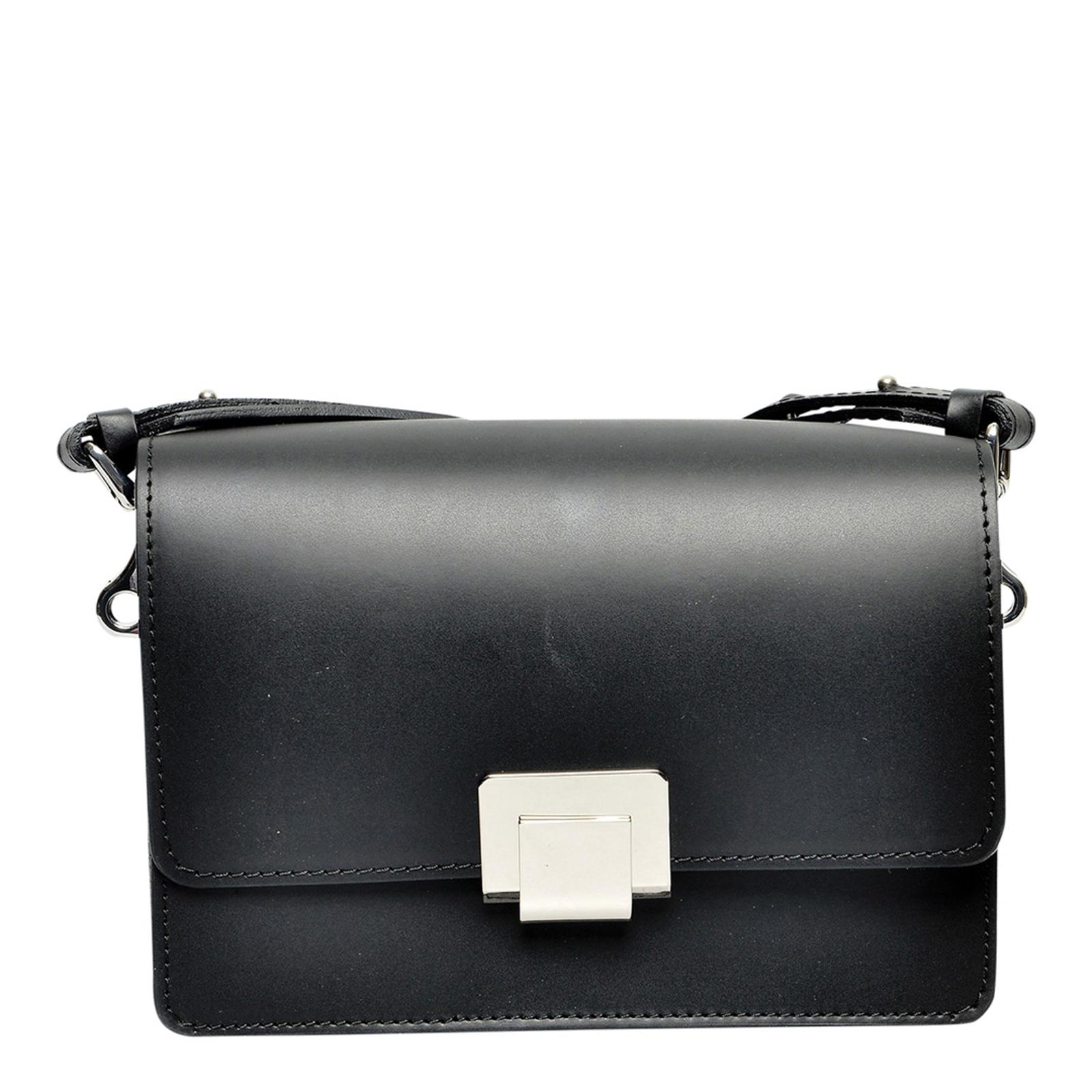 Black Italian Leather Crossbody Bag BrandAlley