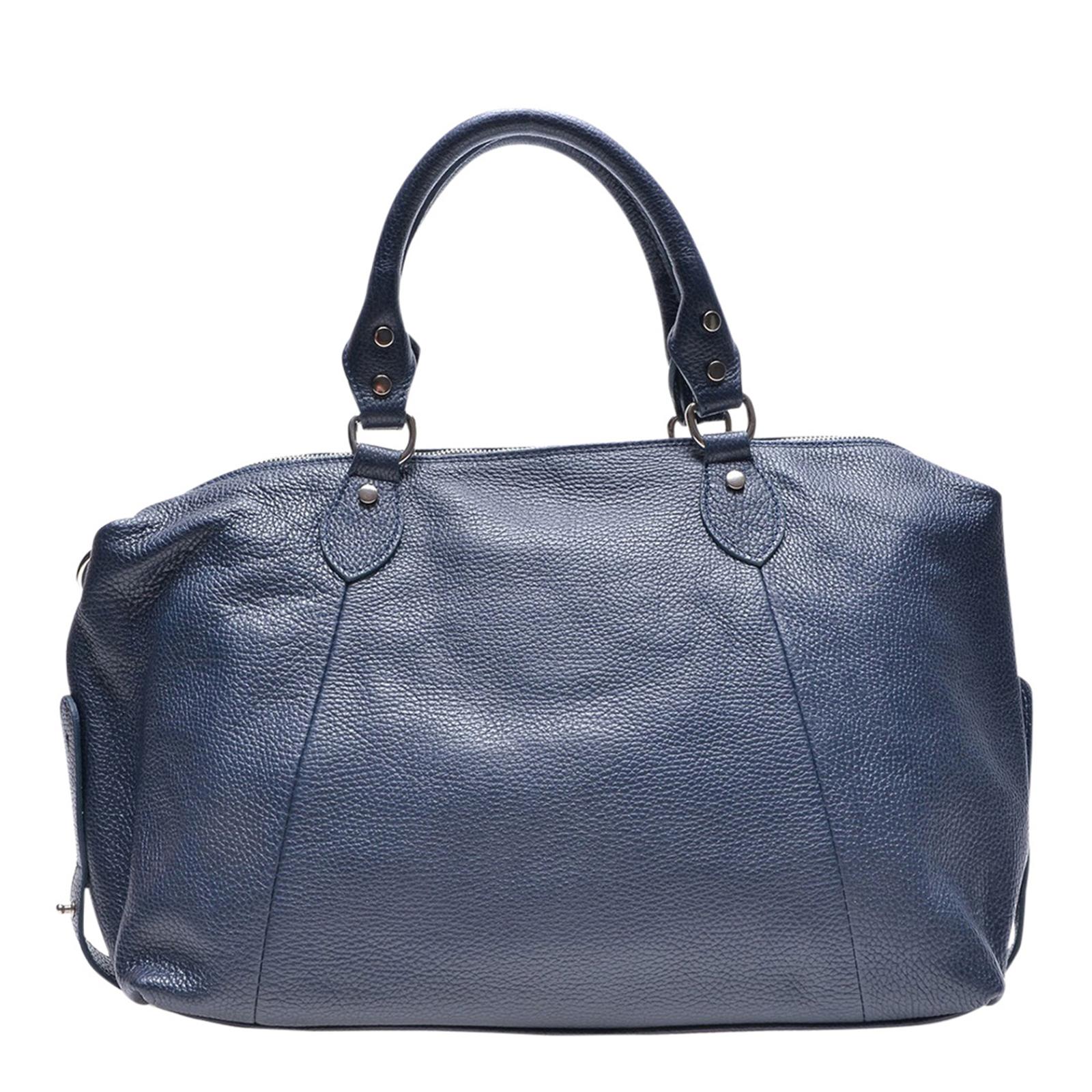 Blue Italian Leather Top Handle Bag BrandAlley