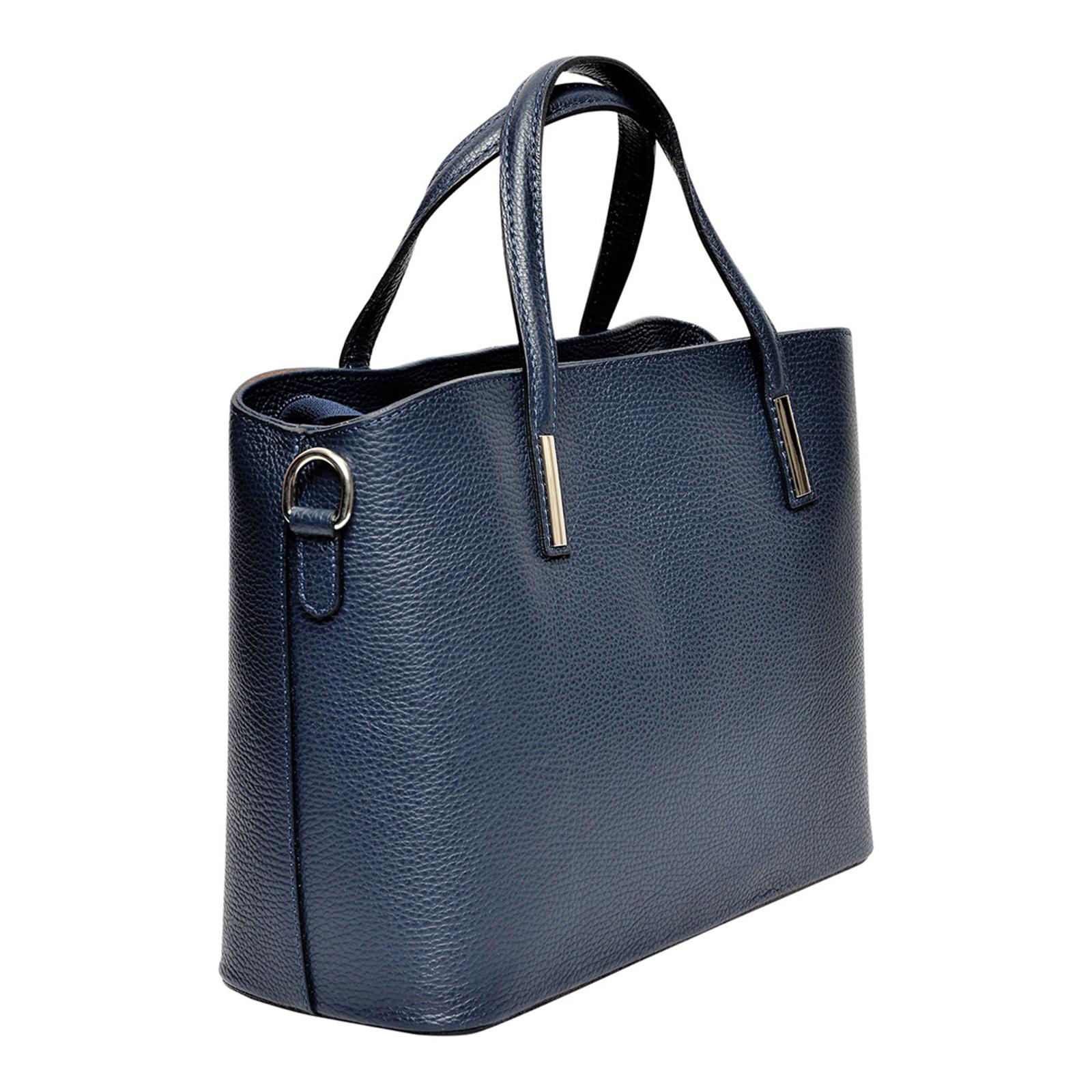 Blue Italian Leather Tote Bag BrandAlley