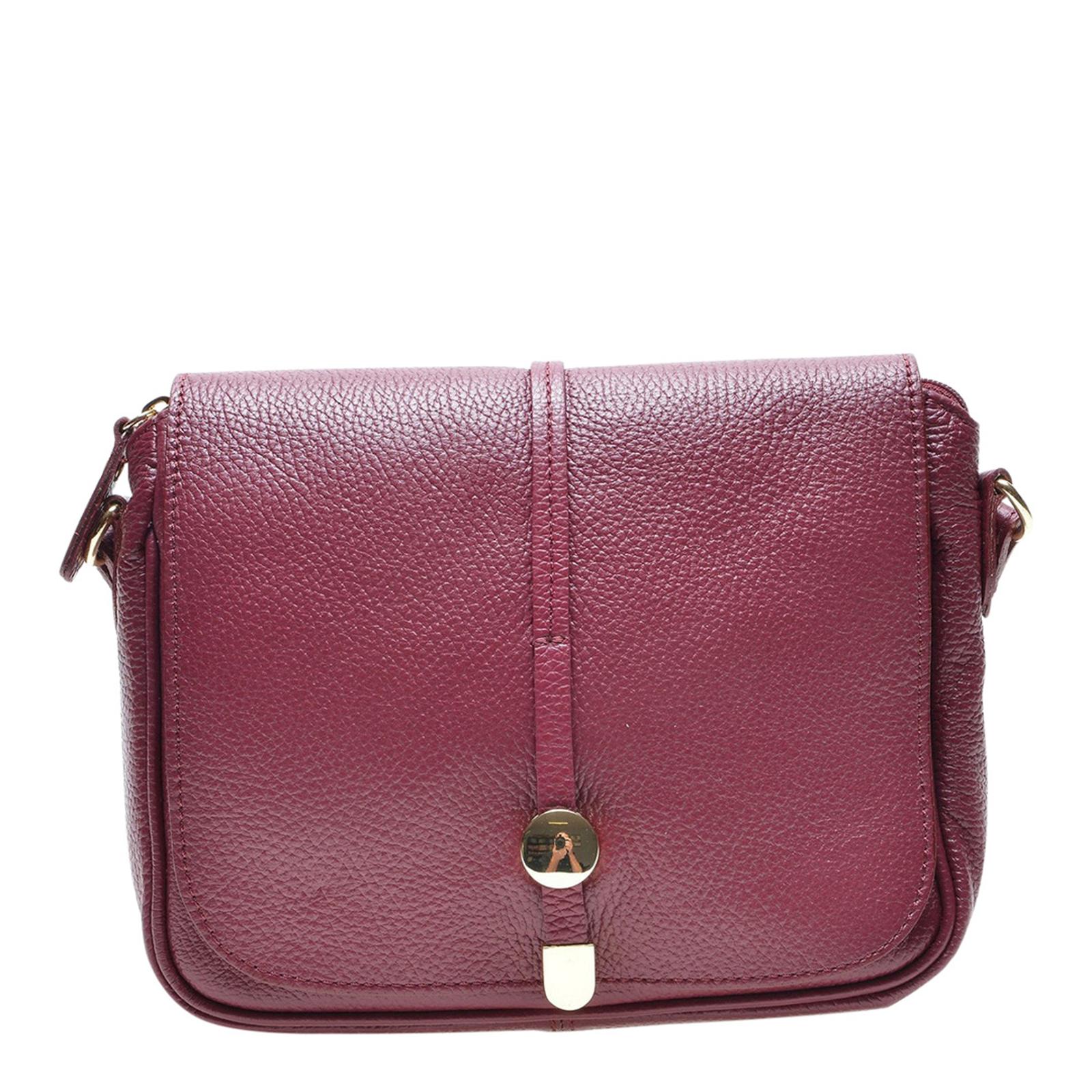 Red Italian Leather Shoulder Bag BrandAlley