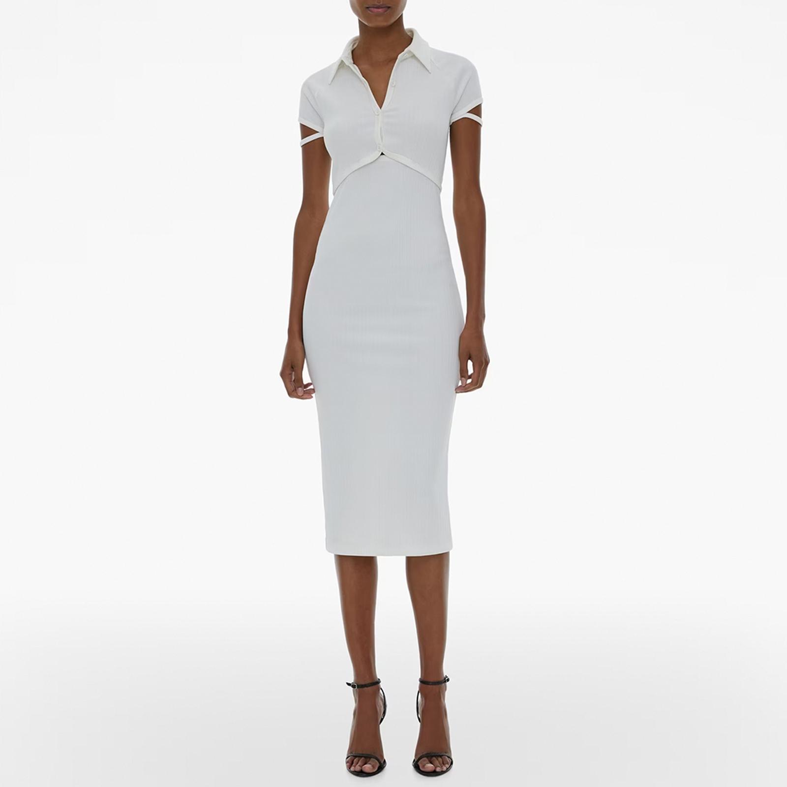 White Cardi Midi Dress - BrandAlley