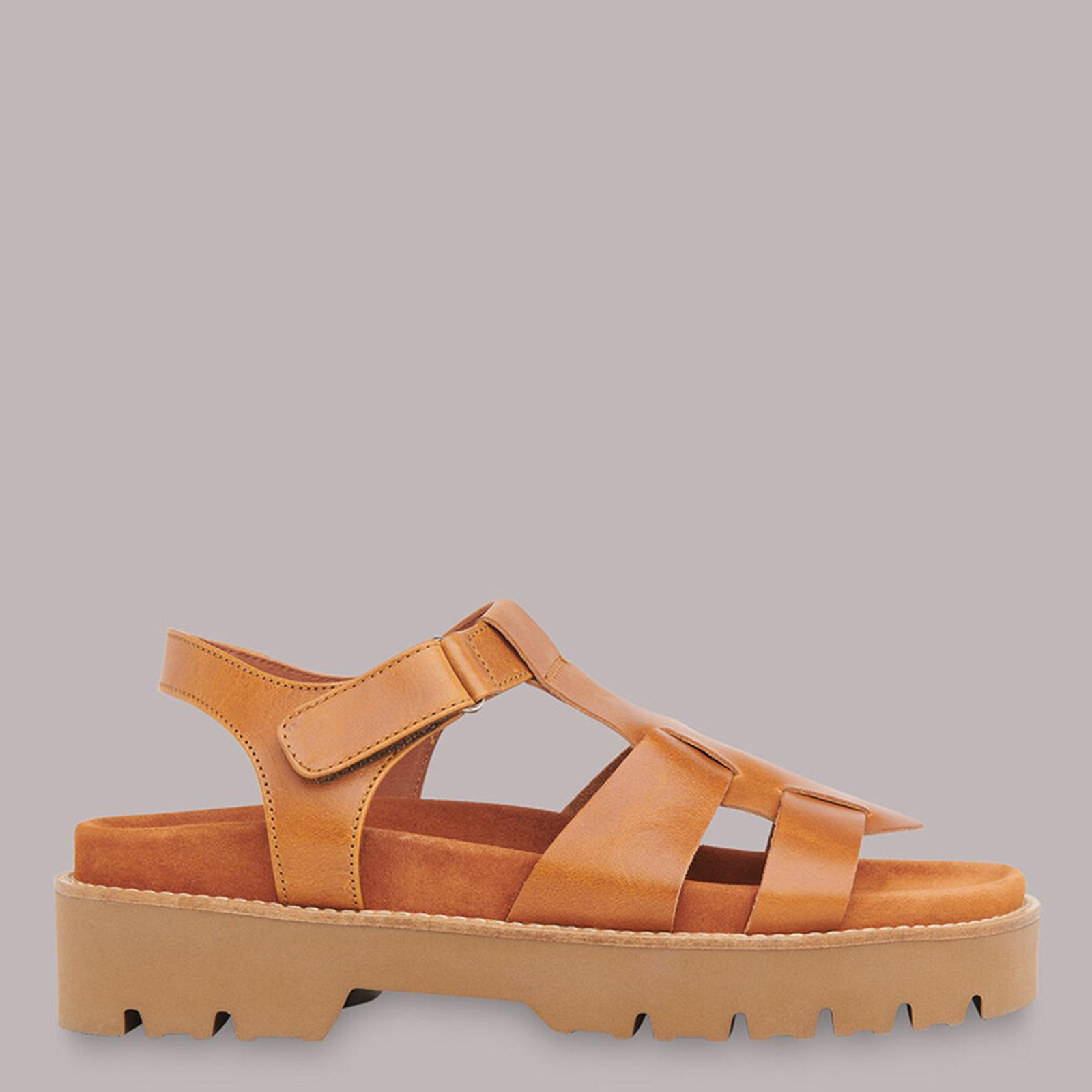 Tan Khari Caged Leather Sandals BrandAlley