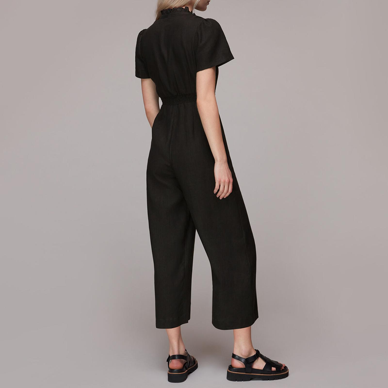 Black Emmie Linen Jumpsuit BrandAlley
