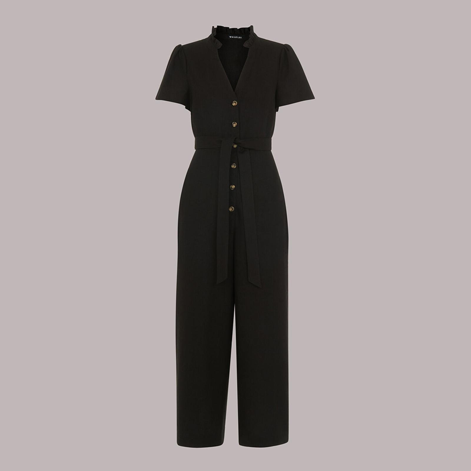 Black Emmie Linen Jumpsuit BrandAlley