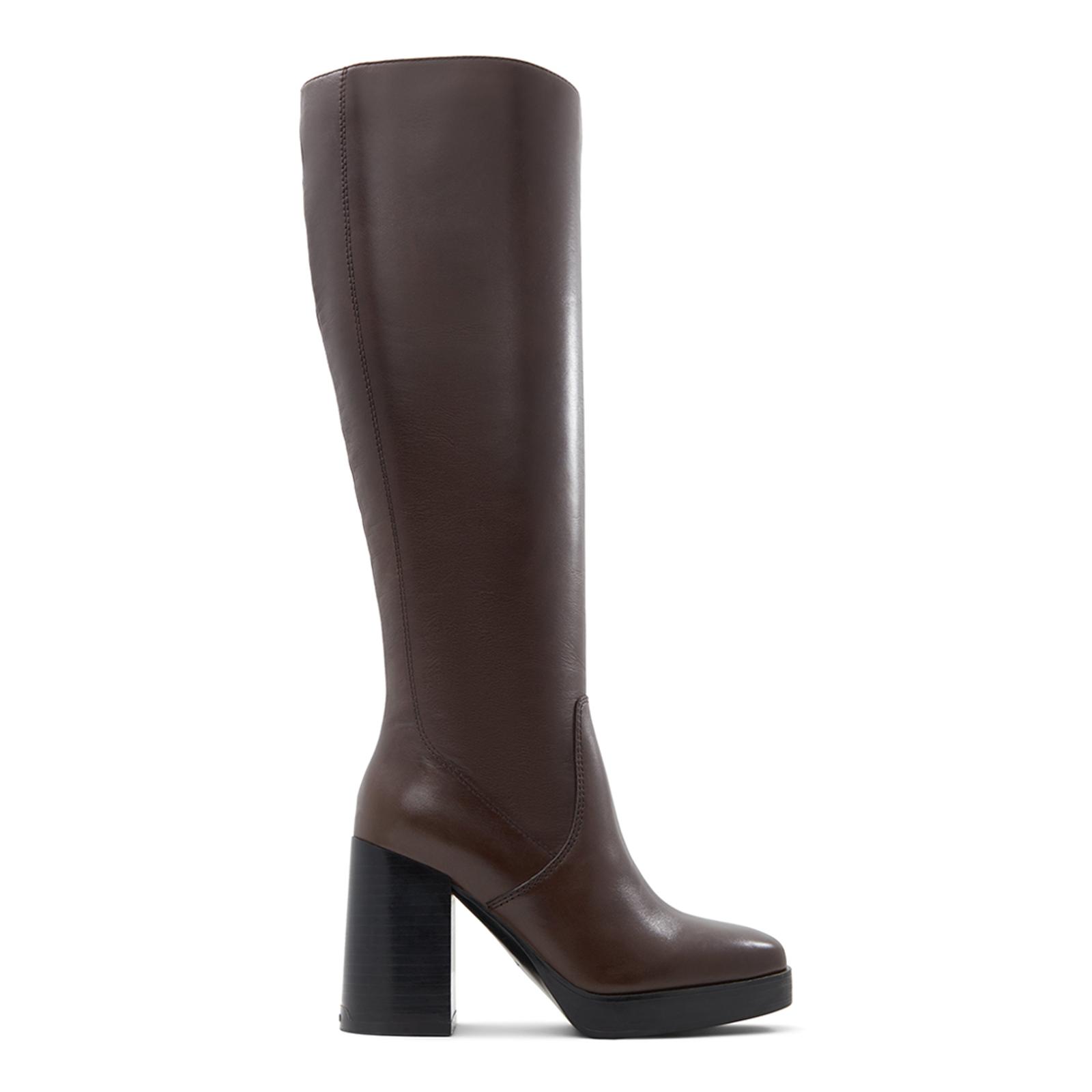 Dark Brown Equine Leather Knee High Boots BrandAlley