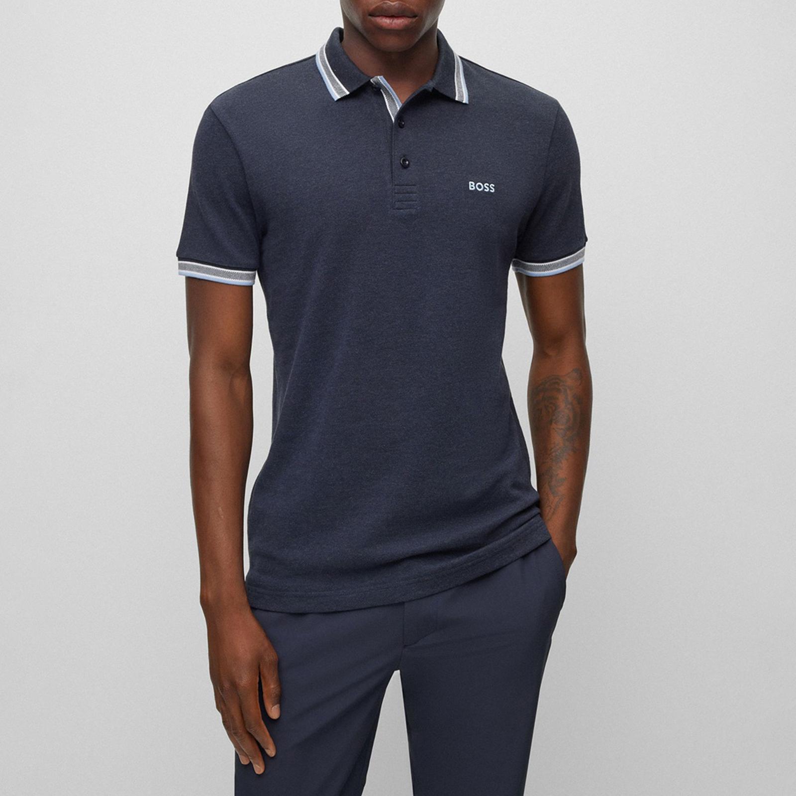 Navy Paddy Cotton Polo Shirt - BrandAlley