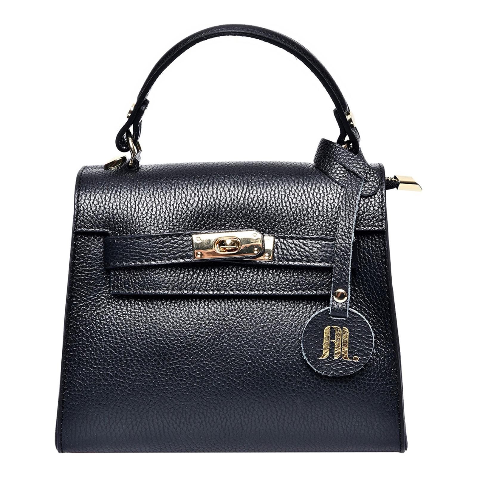 Black Leather Top Handle Bag BrandAlley
