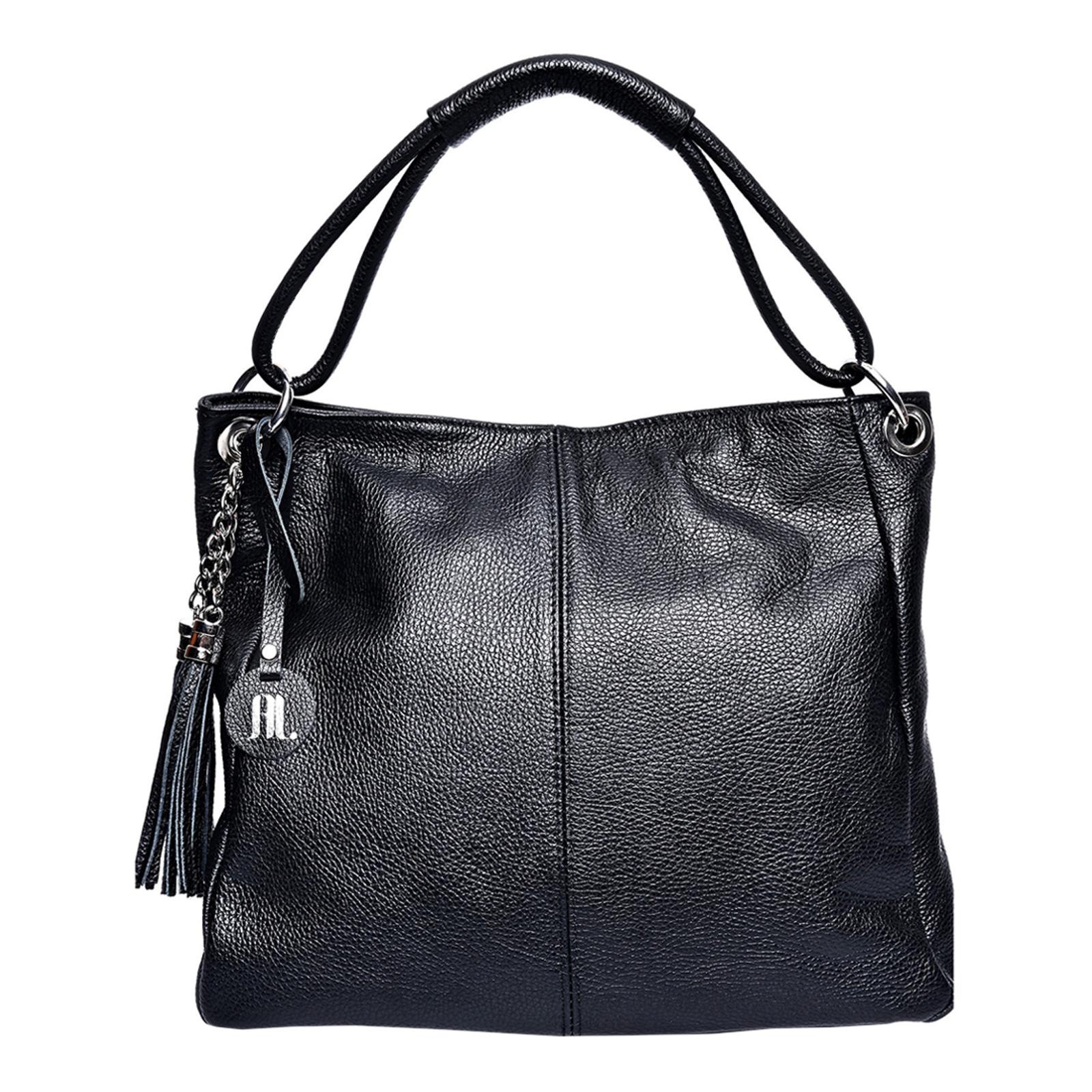 Black Italian Leather Top Handle Bag BrandAlley