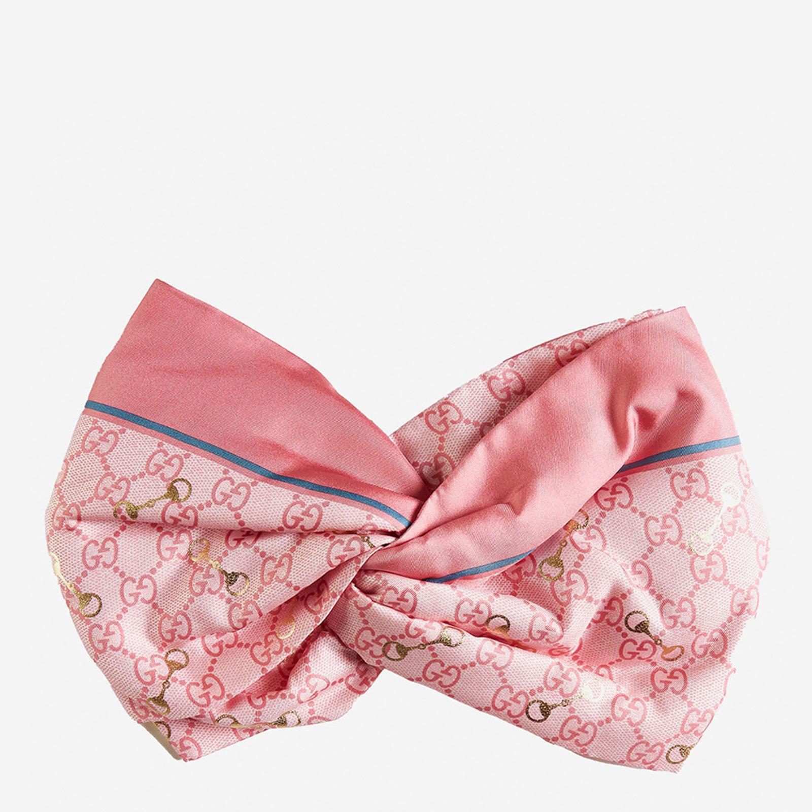 Gucci Pink Print With Horsebit Silk Headband - BrandAlley