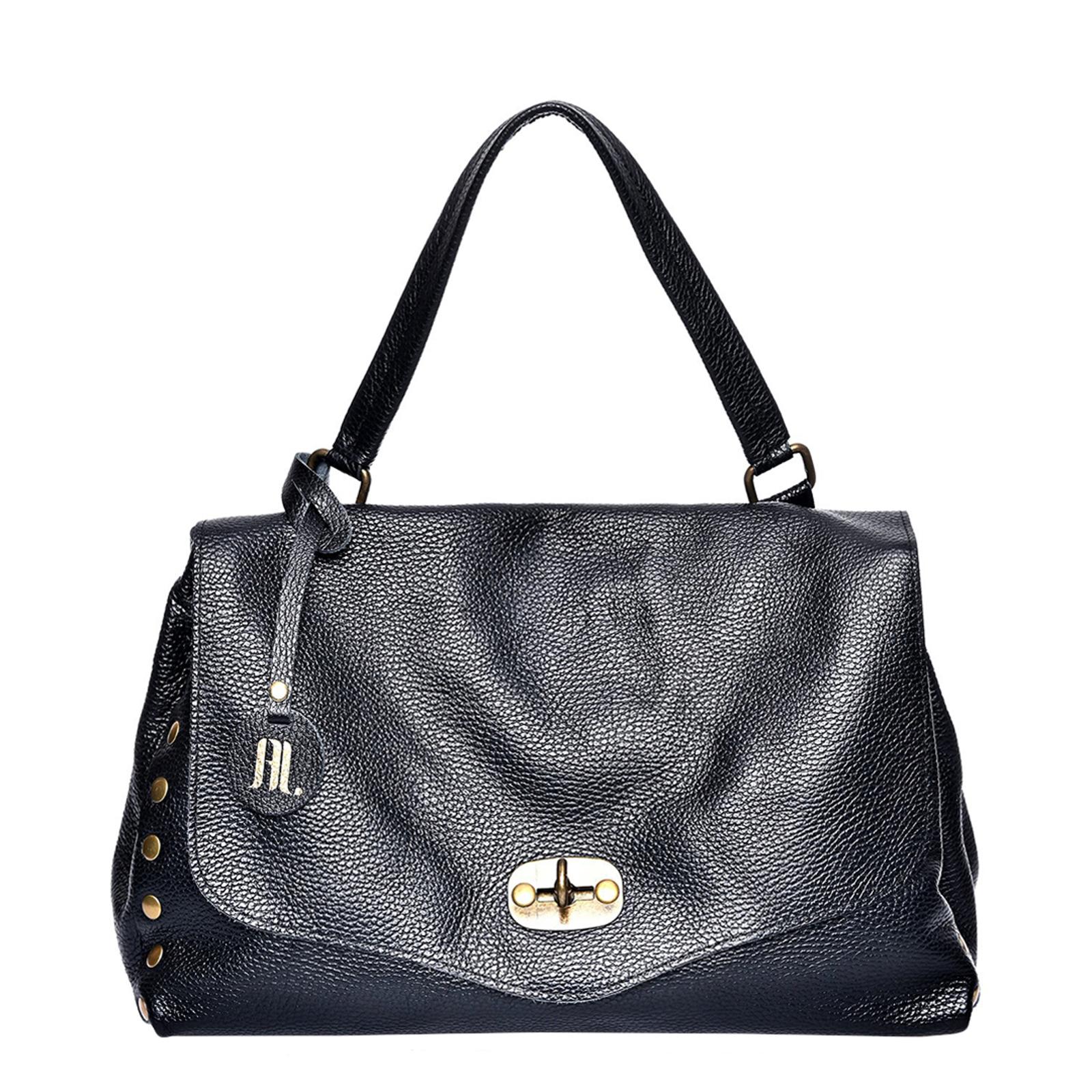Black Italian Leather Top Handle Bag BrandAlley
