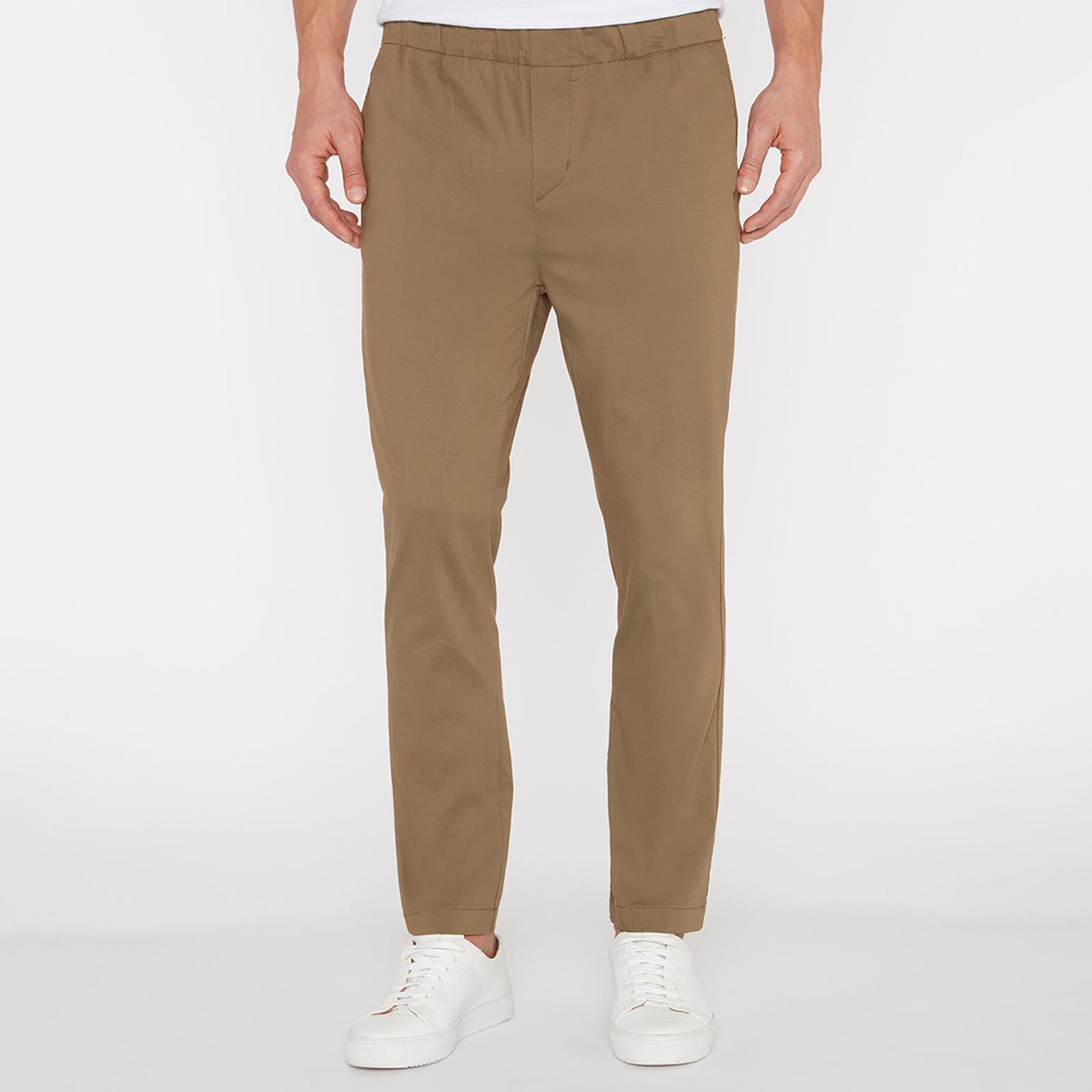 Beige Elasticated Stretch Cotton Blend Chinos - BrandAlley