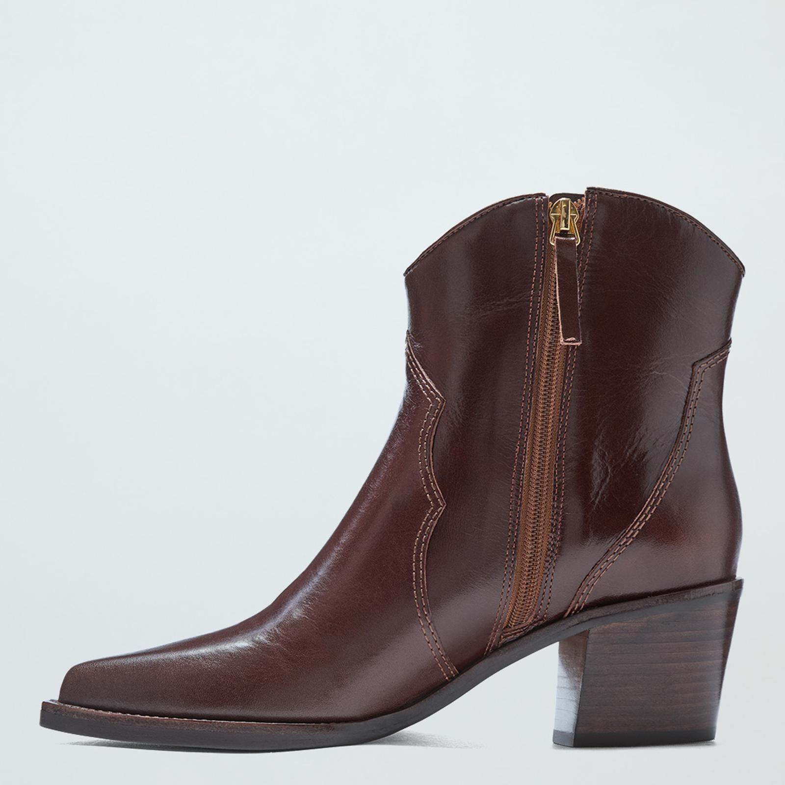 Brown Leather Ankle Boot - BrandAlley