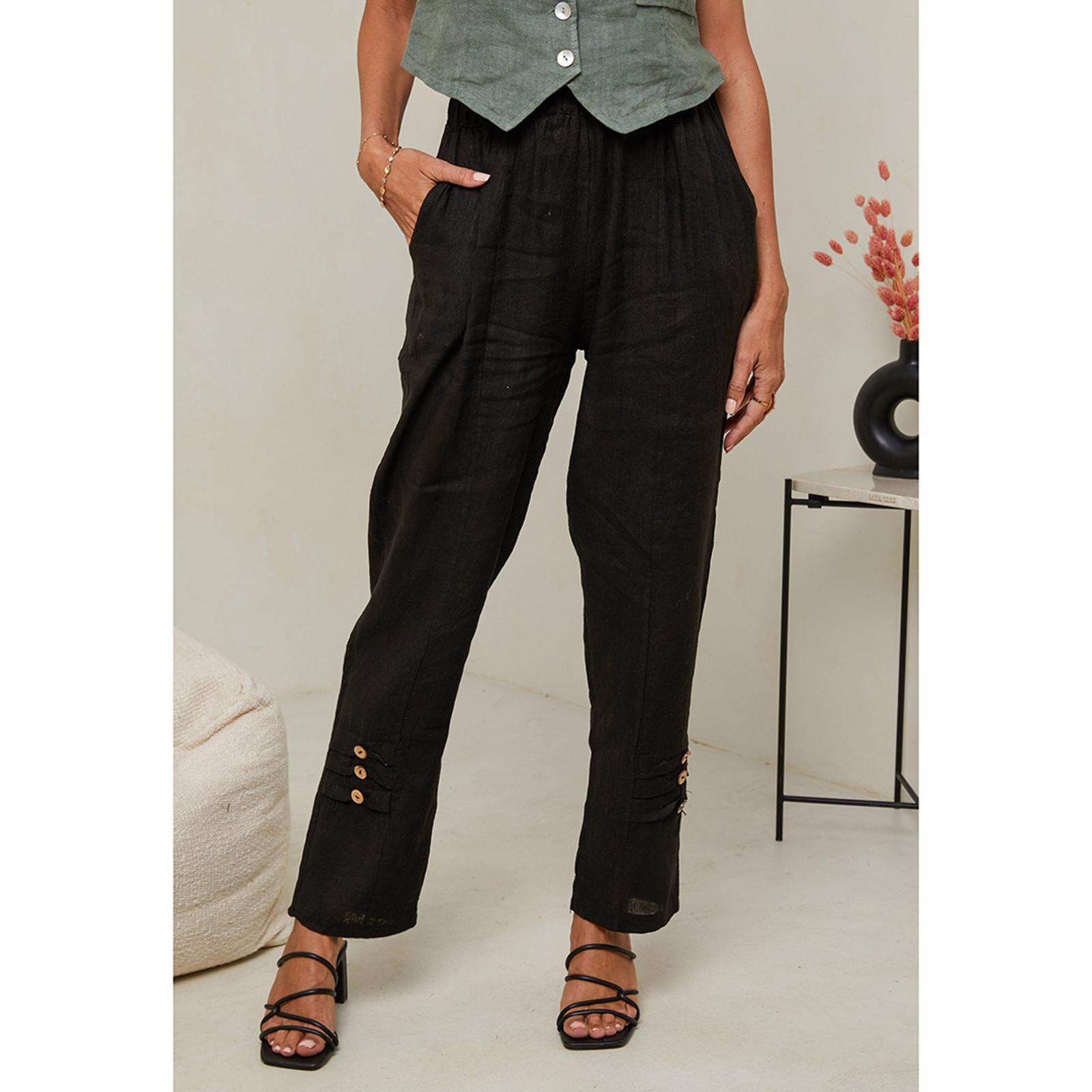 Monika | Elasticated linen trousers