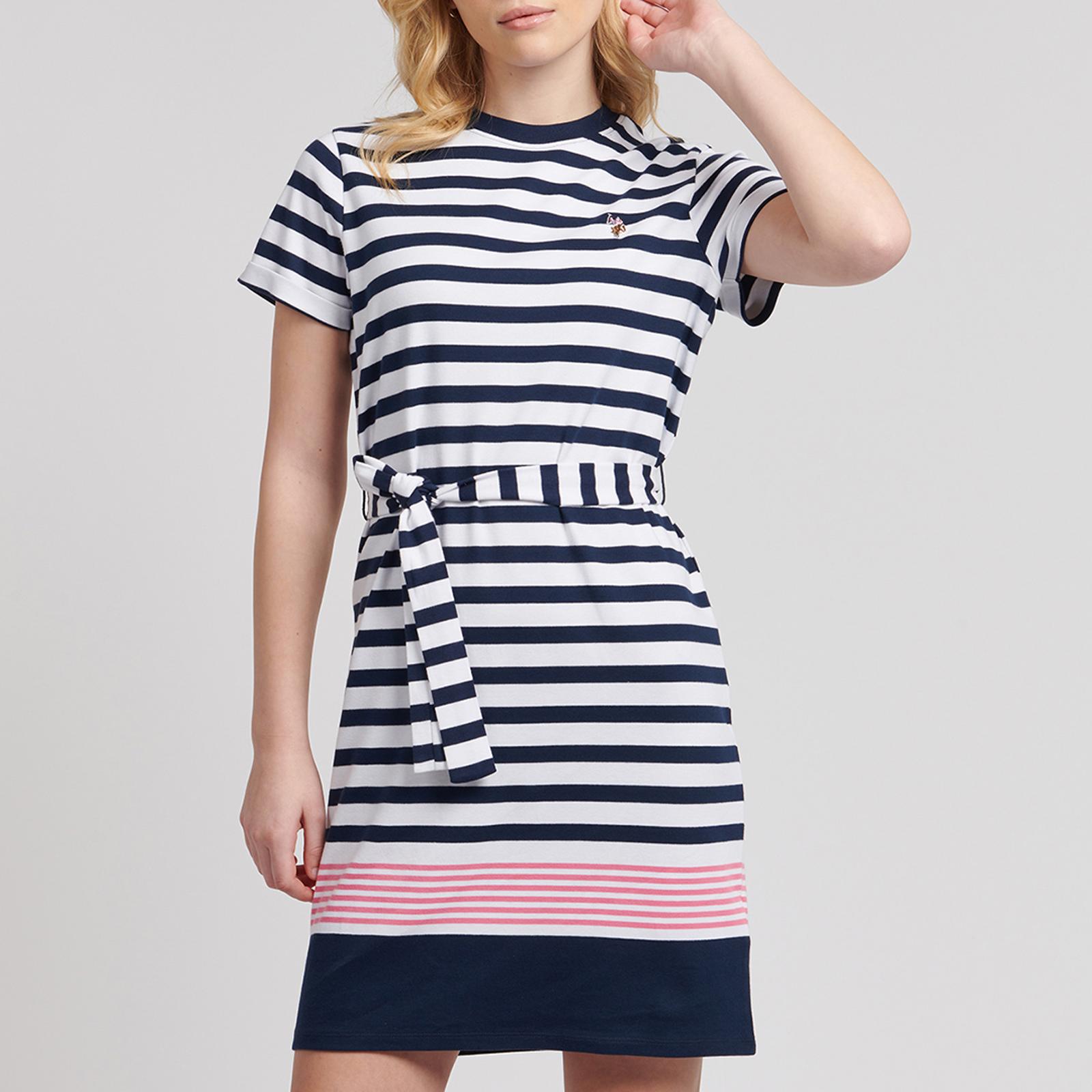 Navy Stripe T-Shirt Cotton Dress - BrandAlley