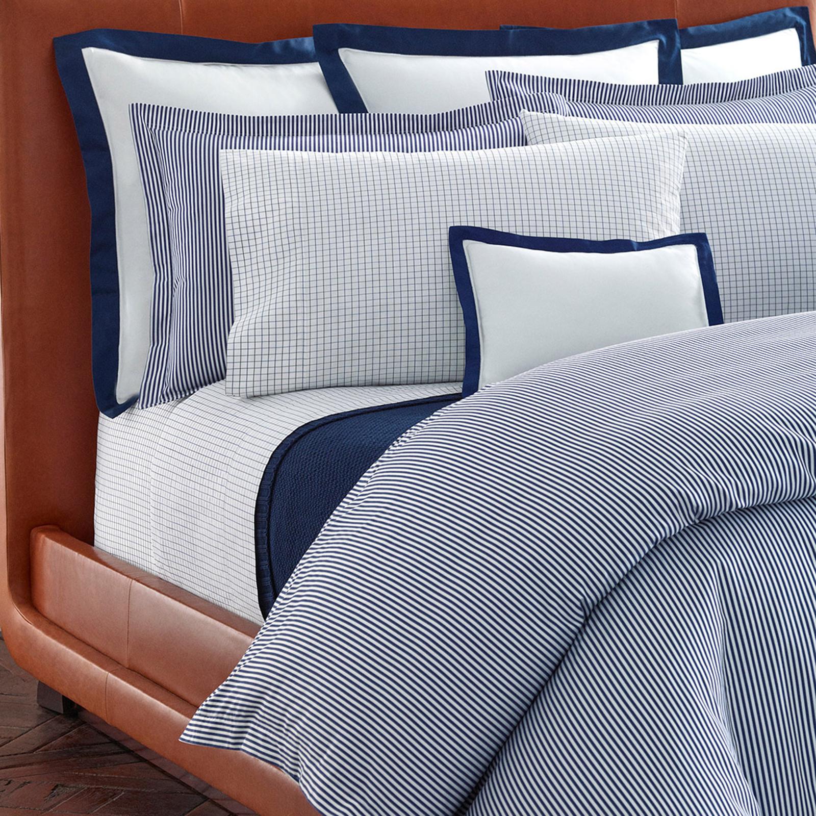 Shirting Square Pillowcase, Navy/White BrandAlley