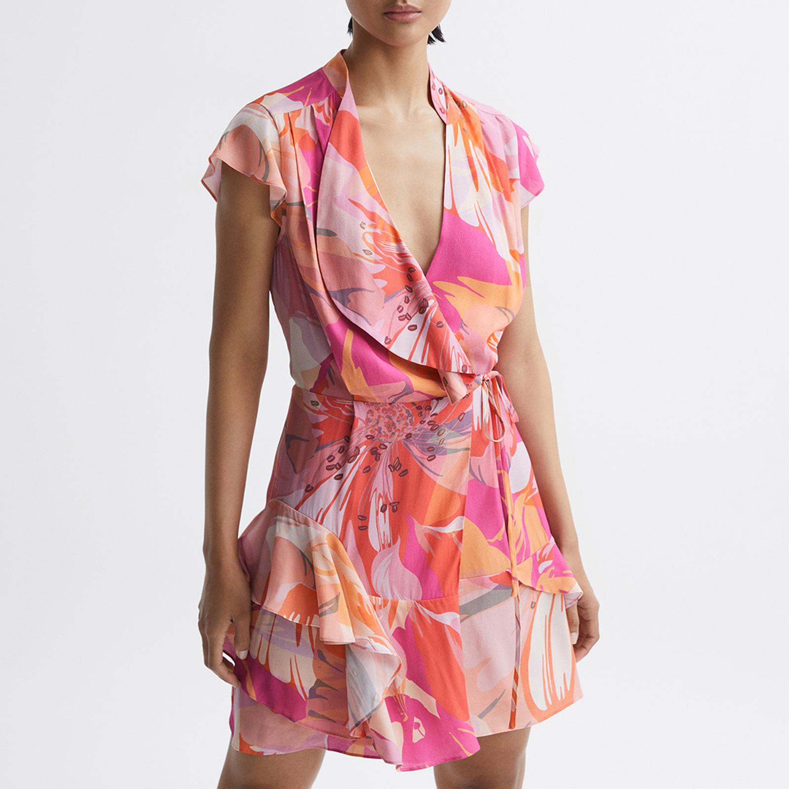 Pink Marseille Floral Print Flippy Dress BrandAlley
