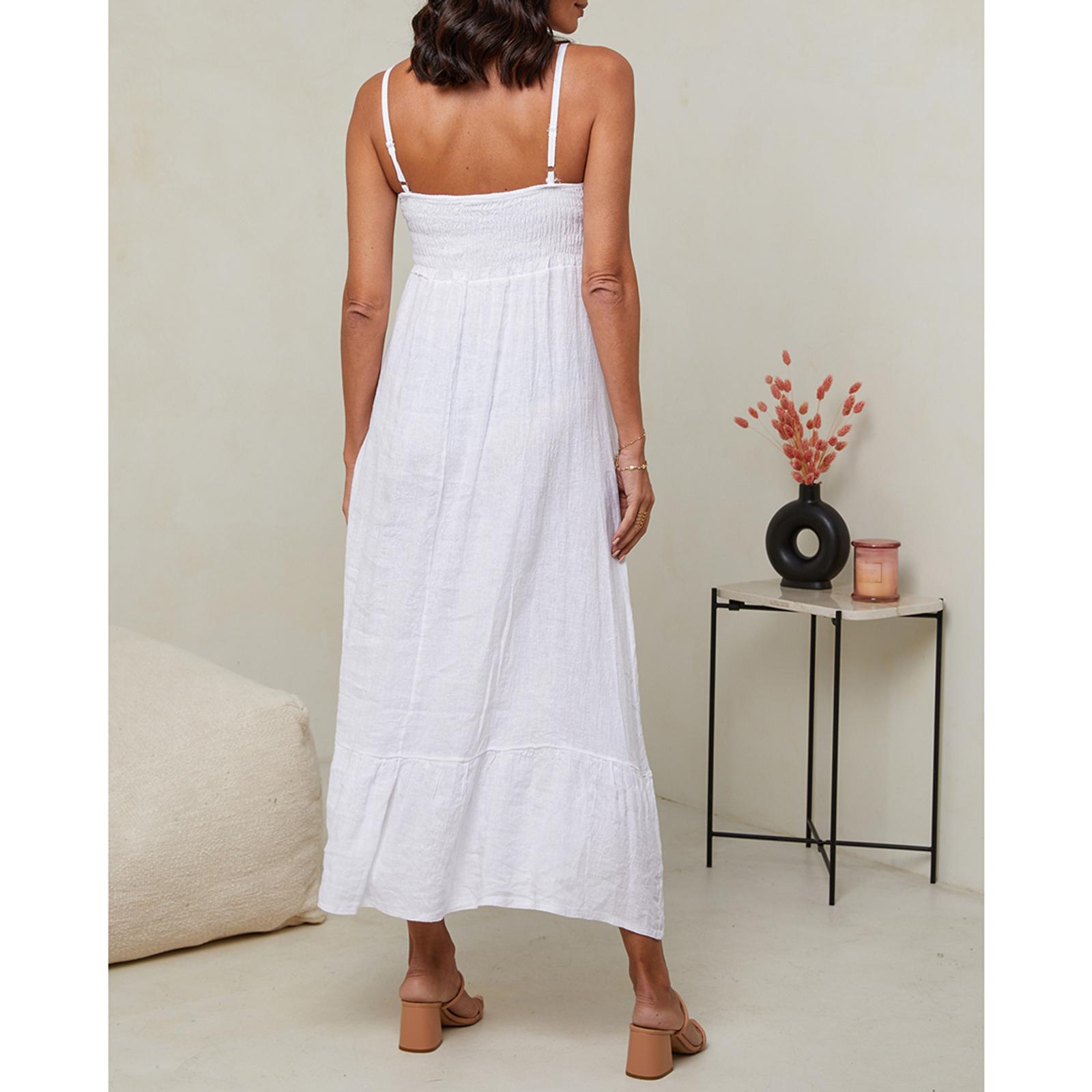 White Linen Midi Dress BrandAlley — free download