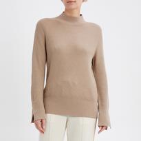 Reiss Camel Glory High Neck Cashmere Blend Jumper - BrandAlley