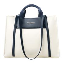 Cream& Dark Blue Umbria Tote Bag