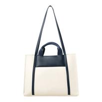 Cream& Dark Blue Umbria Tote Bag