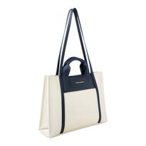 Cream& Dark Blue Umbria Tote Bag
