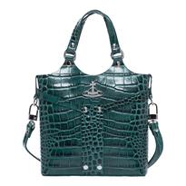 Vivienne Westwood Green Croc Harri Handbag - BrandAlley