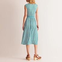 knee length dresses for ladies Thea Long Sleeve Jersey Dress-Damson, Poppy Stamp main image 1