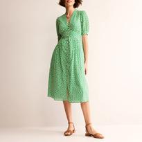 boden elsa crinkle midi tea dress Floral Elsa Everyday Dress Elsa Crinkle Midi Tea Dress-Flame Scarlet, Tulip Garden Boden AU