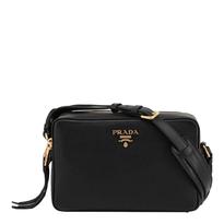 Prada Prada Women's Black Bandoliera Vitello Phenix Leather