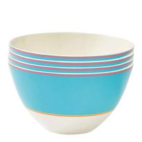 Set of 4 Kit Kemp Calypso Turquoise Bowls, 15.3cm