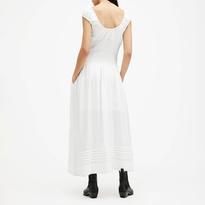 White Eliza Ruched Maxi Dress