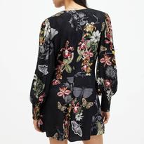 Black Auden Floral Buttoned Mini Dress