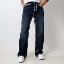 True Religion Dark Blue Vinny Super Q Ultra Baggy Jean - BrandAlley